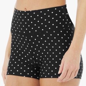 ALO Yoga Airlift Black and White Polka Dot Athletic Shorts